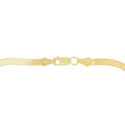 14K Yellow Gold 1.5mm Beveled Herringbone Chain Anklet