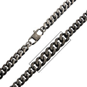 8.7mm Gun Metal Brushed Curb Chain Necklace