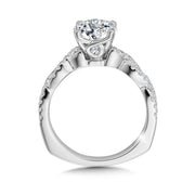 14K White Gold Criss Cross Diamond Engagement Ring