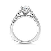 14K White Gold Scalloped Diamond Engagement Ring