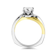 14K Two-Tone Gold Solitaire Twist Engagement Ring