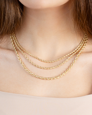 14K Yellow Gold 3mm Silk Rope Chain Necklace