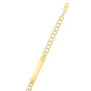 14K Two-Tone Gold 6.7mm Pave Curb ID Bracelet