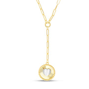 14K Two-Tone Gold Heart Medallion Necklace