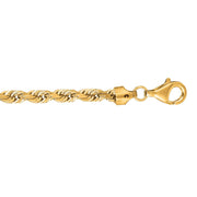 10K Yellow Gold 5.0mm Solid Diamond Cut Royal Rope Chain Bracelet