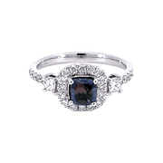 14K White Gold Brazilian Alexandrite Engagement Ring