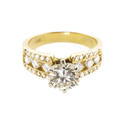 14K Yellow Gold Princess Diamond Engagement Ring