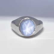 14K White Gold Star Sapphire Ring