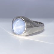 14K White Gold Star Sapphire Ring