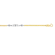 14K Two-Tone Gold Anklet