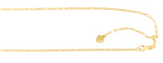 14K Yellow Gold 1.5mm Adjustable Paperclip Chain Necklace