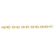 14K Two-Tone Gold Alternating Three Plus One Heritage Link Bracelet