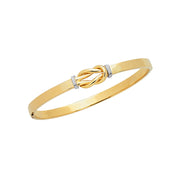 14K Two-Tone Gold Knot Bangle Bracelet