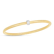 14K Yellow Gold Stretch Tubogas Diamond Bracelet
