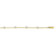 14K Yellow Gold CZ by the Yard Anklet