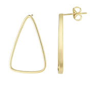 14K Yellow Gold Large Open Triangle Earrings