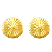 14K Yellow Gold Large Diamond Cut Burst Post Earrings