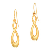14K Yellow Gold Infinity Drop Earrings