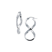 14K White Gold Infinity Freeform Earrings