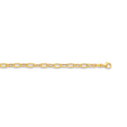 14K Yellow Gold Textured Cable Anklet
