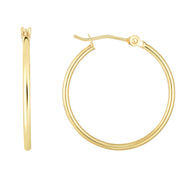 14K Yellow Gold 1.5x25mm Hoops Earrings