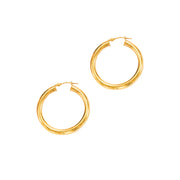 14K Yellow Gold 3x20mm Hoop Earrings