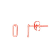 14K Rose Gold Mini Paperclip Stud Earrings