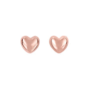 14K Rose Gold Small Polished Heart Post Earrings