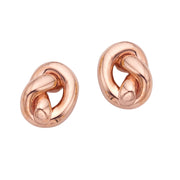 14K Rose Gold Puffed Amore Love Knot Stud Earrings