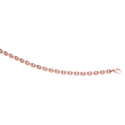 14K Rose Gold Polished Oval Cable Link Chain Bracelet