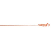 14K Rose Gold 0.97mm Oval Cable Chain Necklace