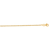 14K Yellow Gold 1.6mm Royal Rope Chain Anklet
