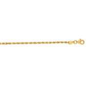 14K Yellow Gold 2mm Diamond Cut Royal Rope Chain Necklace