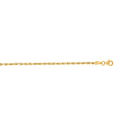 14K Yellow Gold 2.5mm Diamond Cut Royal Rope Chain Necklace