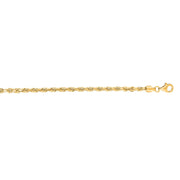 14K Yellow Gold 3mm Diamond Cut Royal Rope Chain Necklace