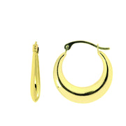 14K Yellow Gold Round Graduated Back to Back Hoop Earrings