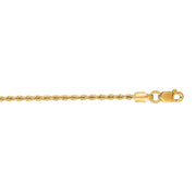 14K Yellow Gold 1.5mm Rope Chain Necklace