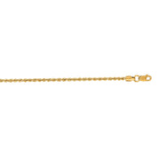 14K Yellow Gold 1.8mm Rope Chain Necklace