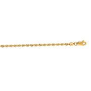 14K Yellow Gold 2.5mm Rope Chain Necklace