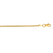 14K Yellow Gold 1.6mm Solid Round Box Chain Necklace