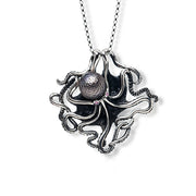 Sterling Silver Trapped Octopus Pendant