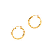 14K Yellow Gold 4x30mm Hoop Earrings