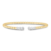 14K Two-Tone Gold Diamond Pallina Bead Bracelet