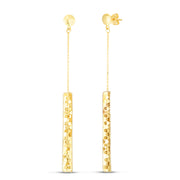 14K Two-Tone Gold Drop Confetti Bar Earrings