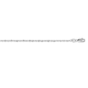 14K White Gold 1.5mm Lite Rope Chain Necklace