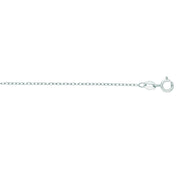 14K White Gold 1.2mm Open Cable Chain Necklace