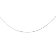 14K White Gold 1mm Round Omega with Screw Back Lock Necklace