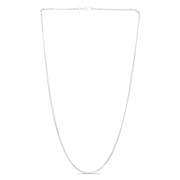 14K White Gold 1.8mm Square Wheat Chain Necklace