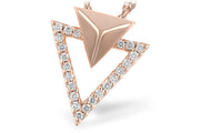 14K Rose Gold Diamond Pyramid Earrings
