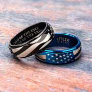 Black IP American Flag Pride Spinner Ring